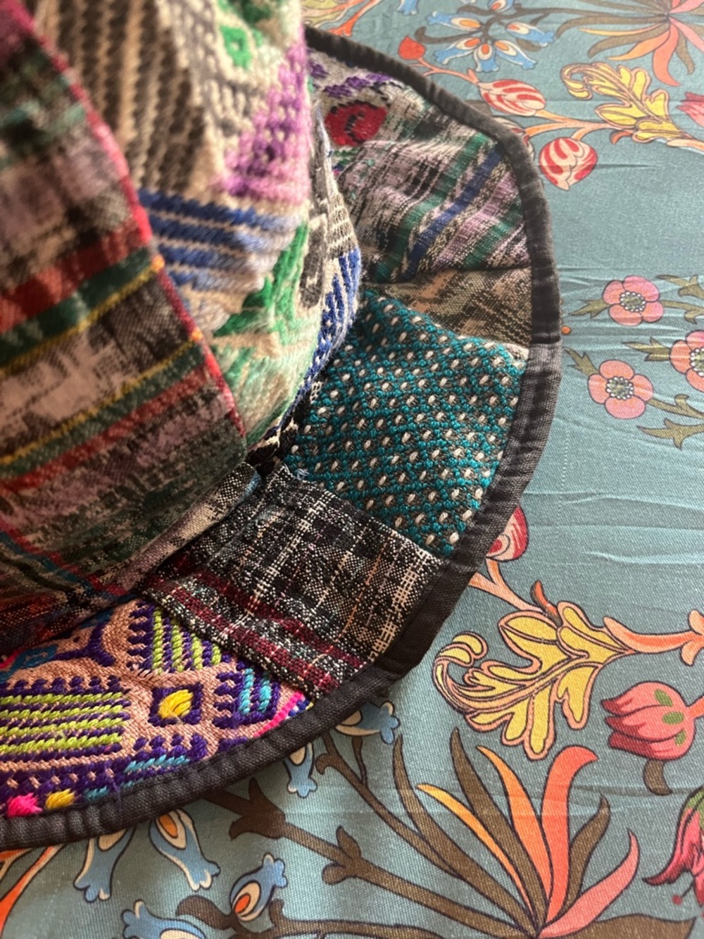 Patchwork Boho Bucket Hat - Multicolor - Picture 3 of 5